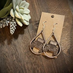 Handmade Laser Engraved Jeep Wrangler Earrings